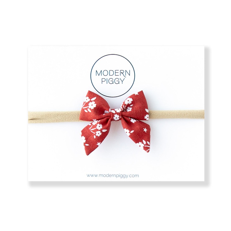 Americana | Mini Piggy Bow|Alligator Clip|Nylon Headband