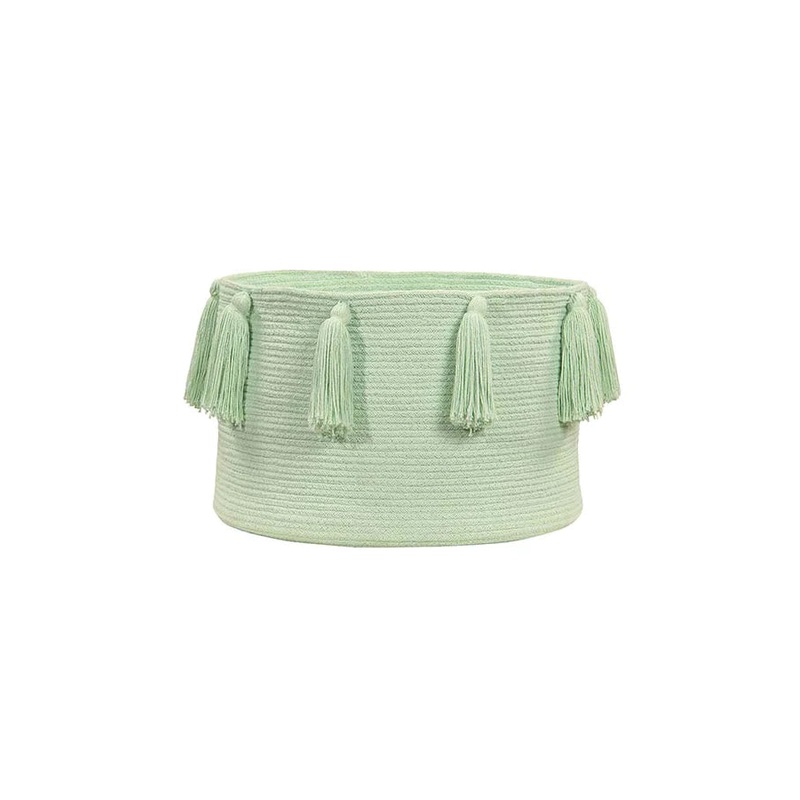 BASKET TASSELS SOFT MINT|30 x  45 cm|SOFT-MINT