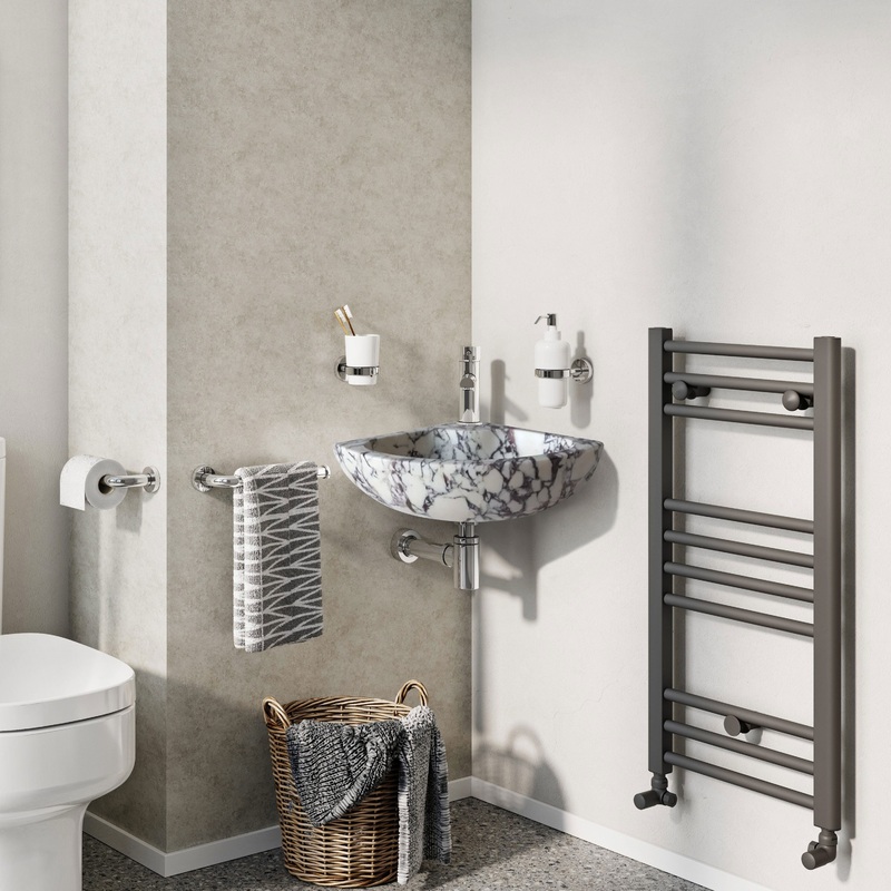 Calacatta Viola Marble Wall-mount Bathroom Corner Vanity Sink (W)12 (L)12 (H)6