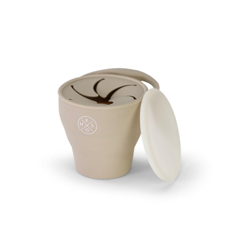 Collapsible Silicone Snack Cup – Beige