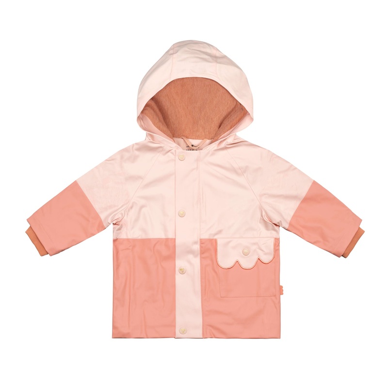Colorblock Kid Raincoat – Soft Pink/terracoral