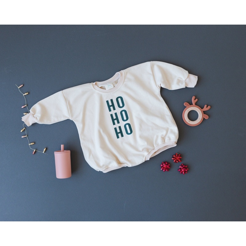 HO HO HO Christmas Sweatshirt Romper