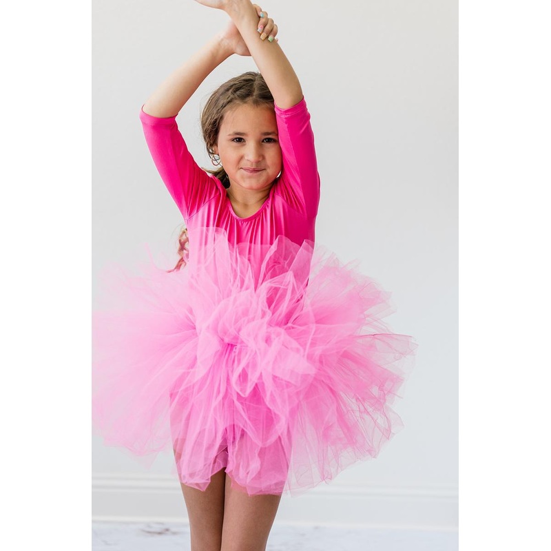 Hot Pink 3/4 Tutu Leotard|6-12M|12-24M|2T|3T|4T|5/6|7/8