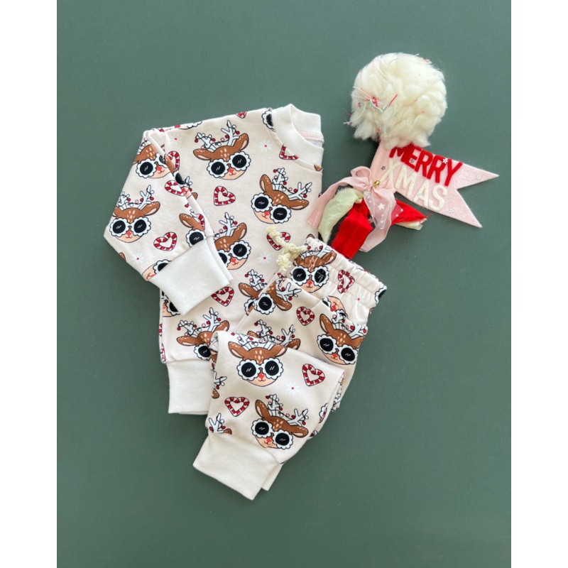 Jogger Set |  Deer Holiday|0-3M|3-6M|6-12M|12-18M|18-24M|2T|3T|4T|5T|6-7Y|8-9Y