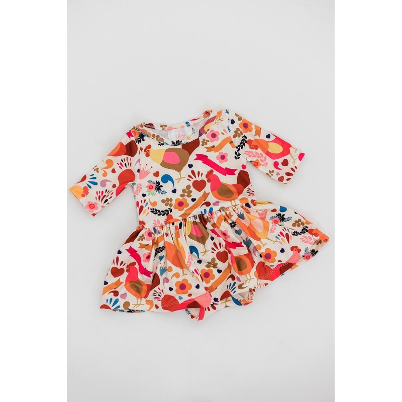 Little Red Hen Twirl Bodysuit|0-3M|3-6M|6-12M|12-18M|18-24M