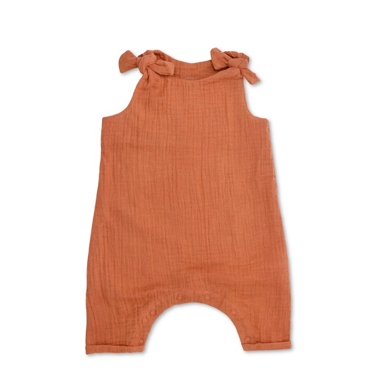 Muslin Knot Tie Overalls – Rust