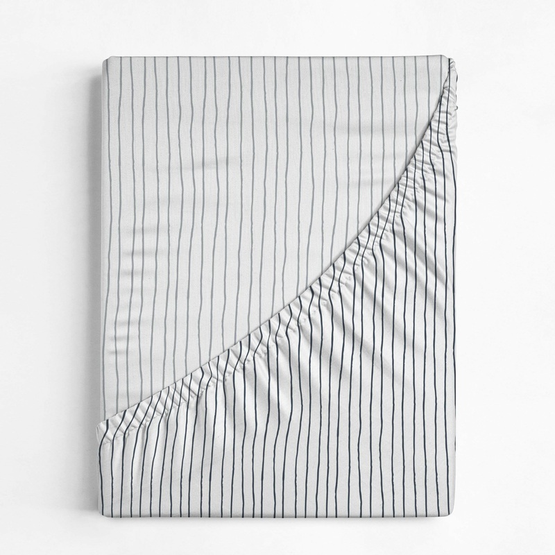 Organic Crib Sheet – Cobi Blue Stripes