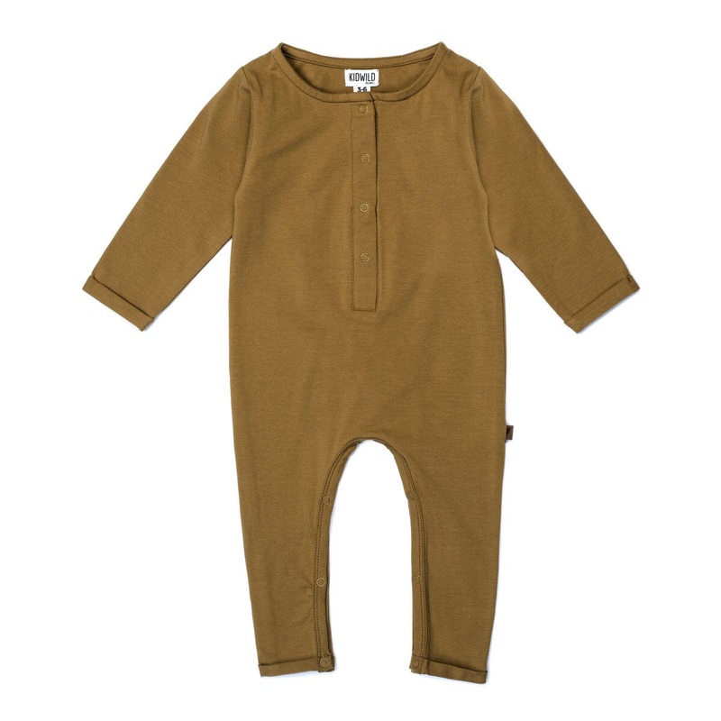 Organic Henley Playsuit – Curry