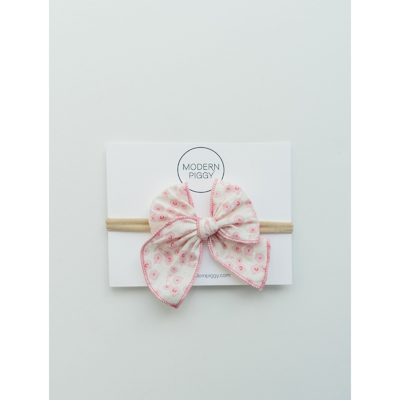 Pink Daisy | Petite Party Bow|Alligator Clip|Nylon Headband