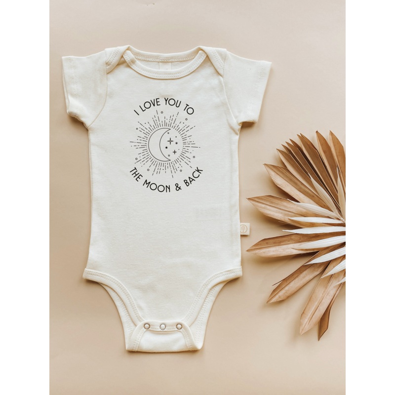 Short Sleeve Bodysuit | To The Moon & Back | Organic Cotton