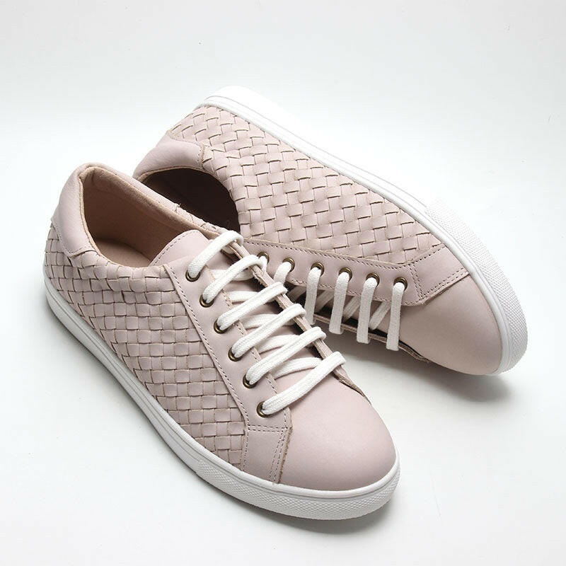 Leather Woven Sneaker | Color ‘Dusty Pink’ | Women