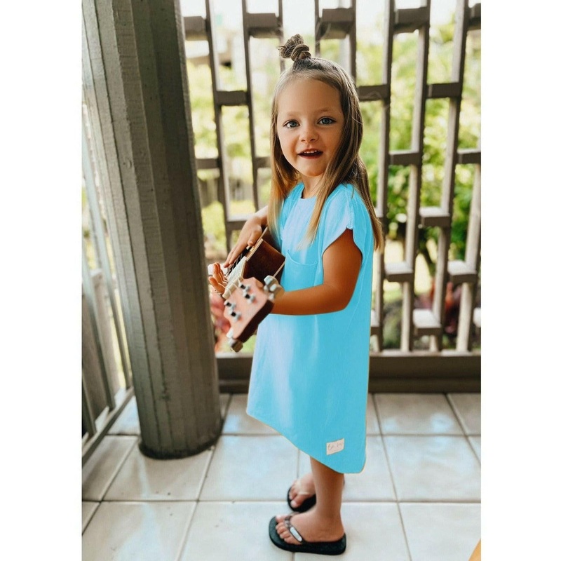 Maya Tee Dress|2-3|4-5|6-7|8-9|10|Honey|Bubble Gum|Aqua|Black