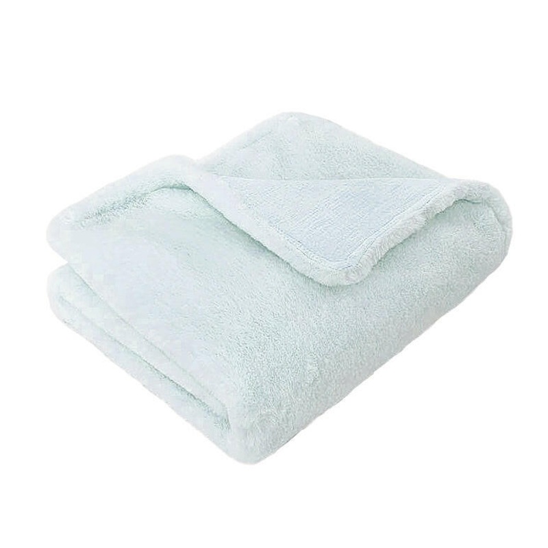 PALE BLUE LUXE FAUX FUR BABY BLANKET