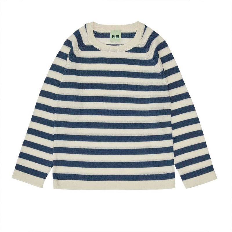 Raglan Striped Sweater – Ecru/Indigo