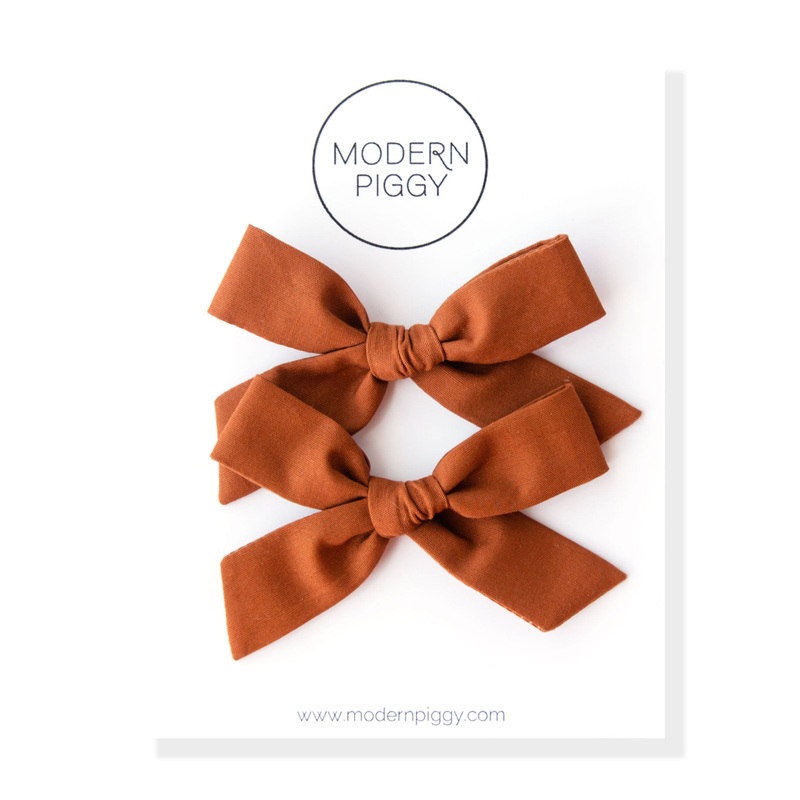 Raw Sienna | Pigtail Set – Hand-tied Bow