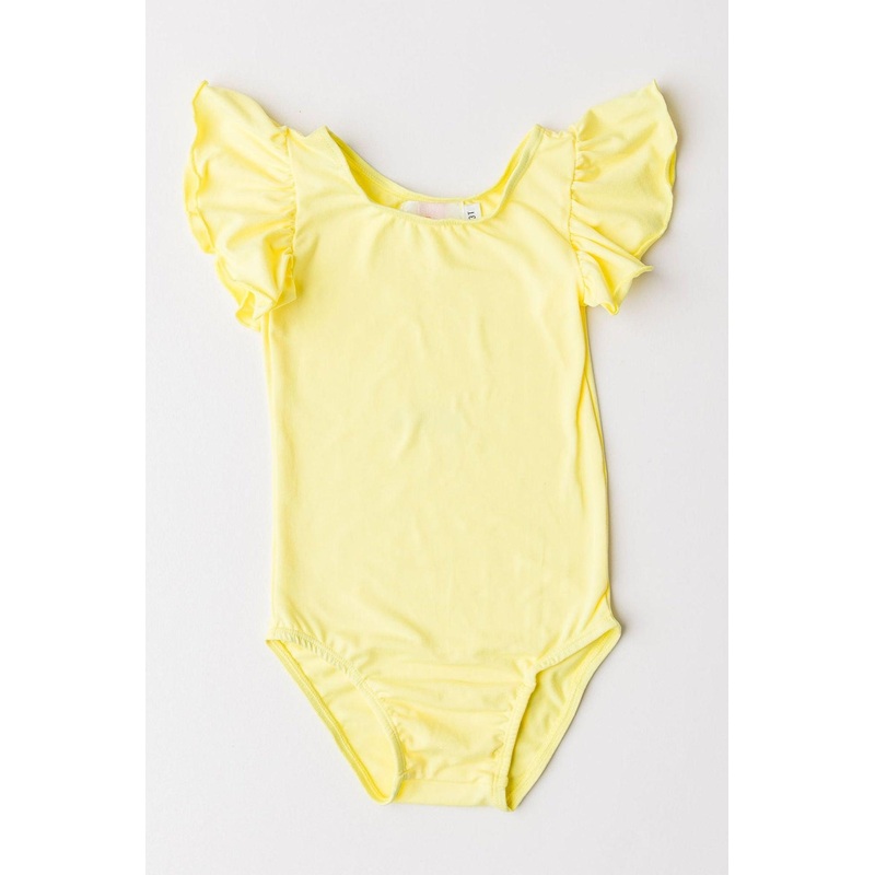 Yellow S/S Flutter Sleeve Leotard
