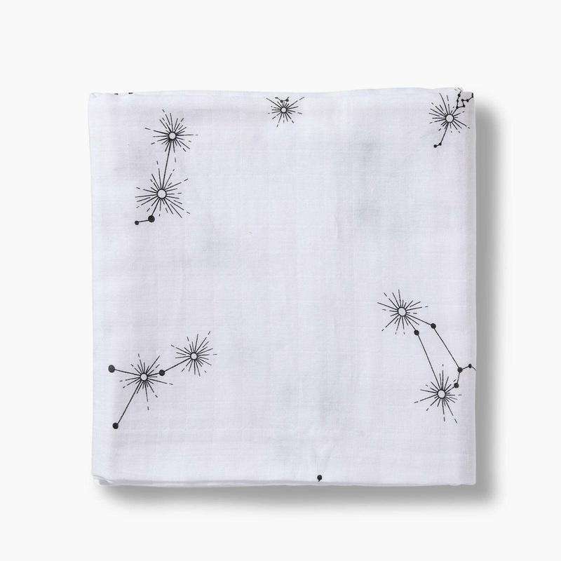 constellation – organic cotton muslin swaddle blanket