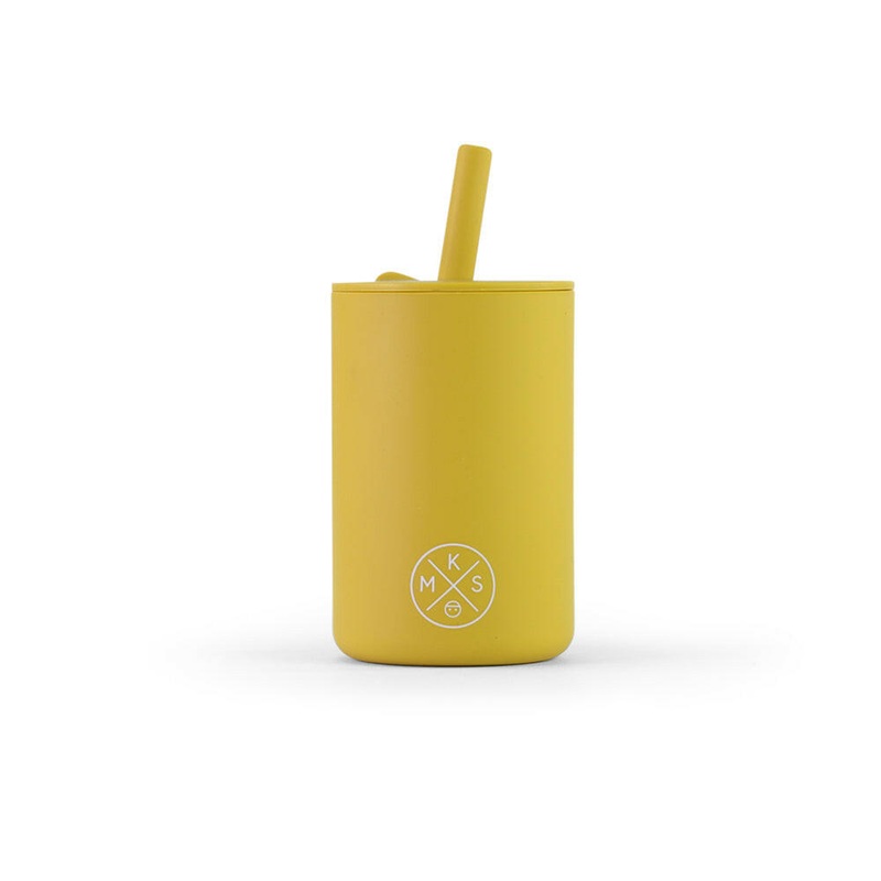 Drinking cup with straw – Mustard