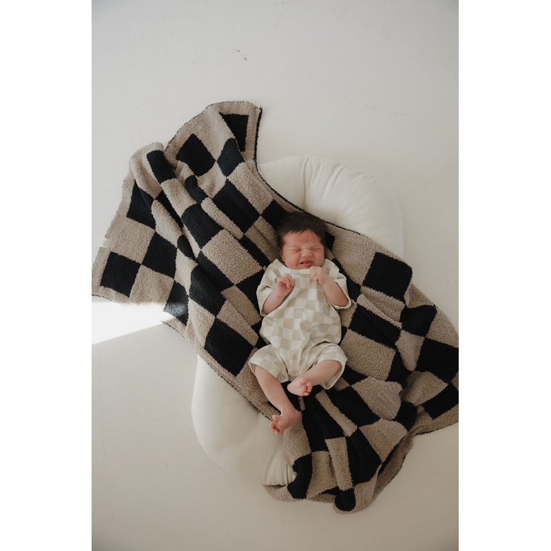 French Terry Romper | Checkerboard