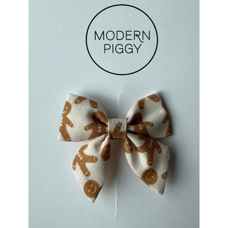 Gingerbread | Mini Piggy Bow|Alligator Clip|Nylon Headband