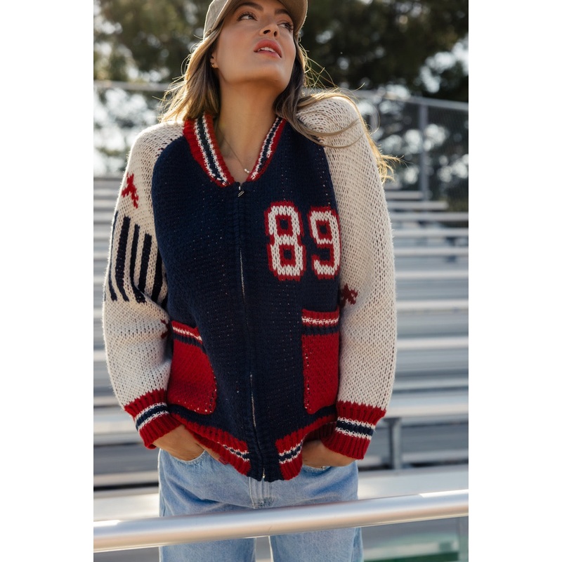 The Sportsman Zip Up Cardi|Navy|S|M|L