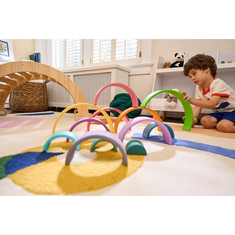 Wooden Rainbow Stacker Blocks