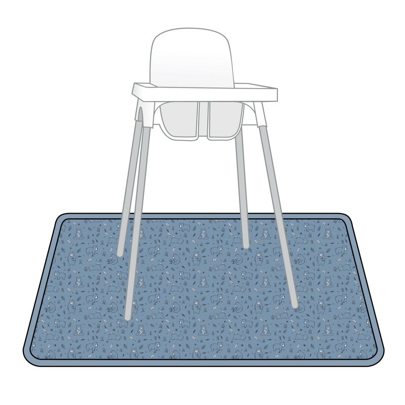 Bears In Blue Splash Mat – A Waterproof Catch-All for Highchair Spills and More!