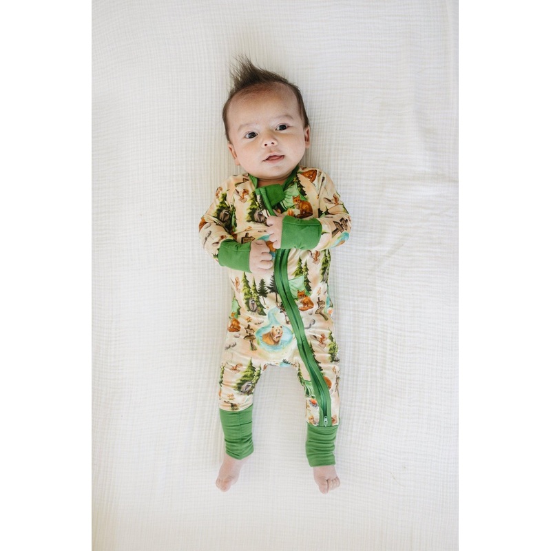 Camping Bamboo Zippy Romper|Newborn|0-3 months|3-6 months|6-12 months|12-18 months|18-24 months