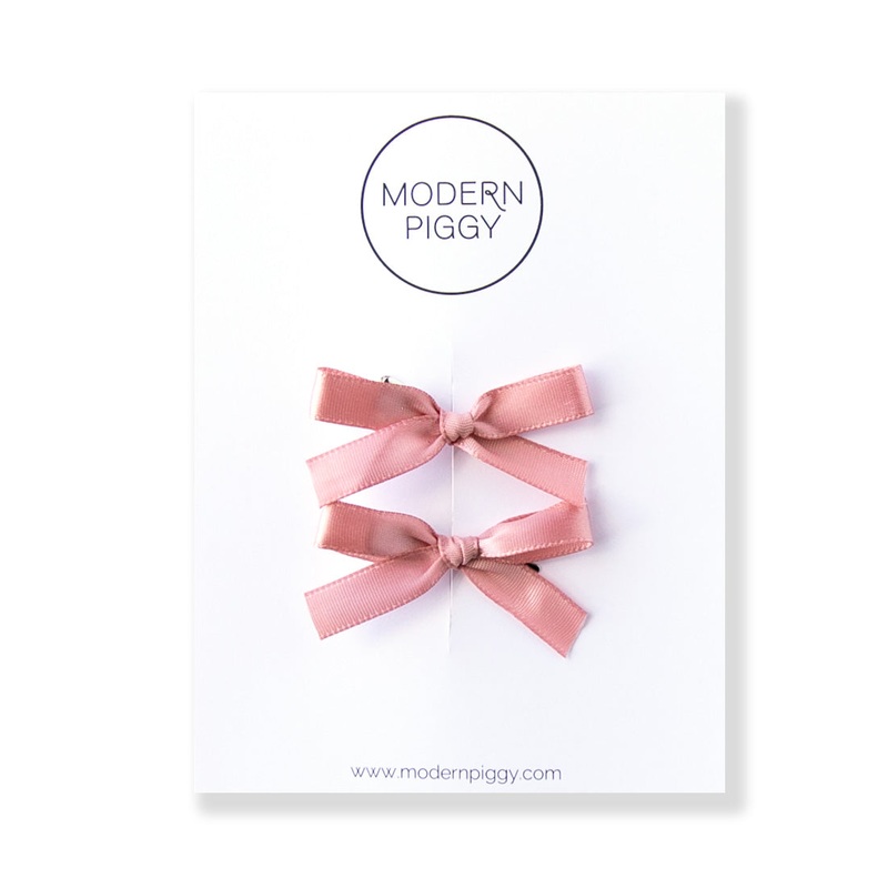 Dusty Rose | Mini Ribbon Bow Set