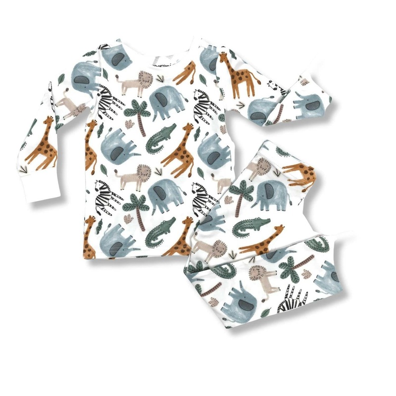 Kids Pajamas – Safari Animals|12-24 Months|2T|3|4|5