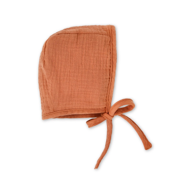 Muslin Bonnet – Rust|3-6 mo.|6-12 mo.|Rust