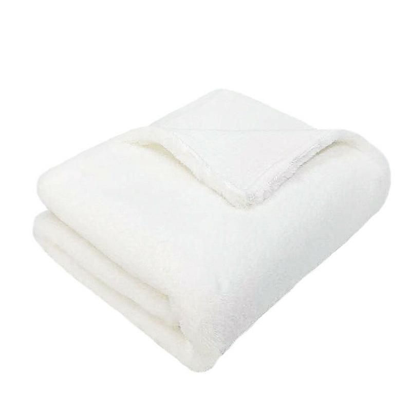 WHITE LUXE FAUX FUR BABY BLANKET