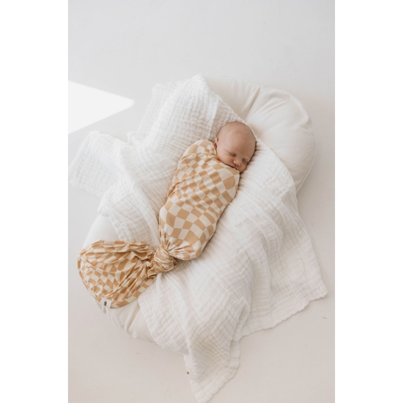 Bamboo Swaddle | Gold Coast Wavy Checker