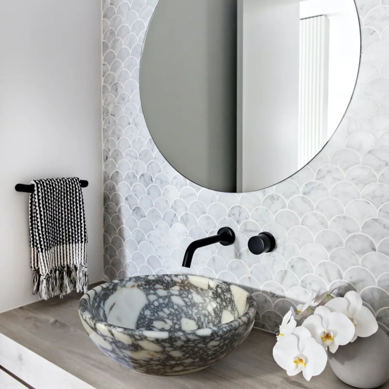 Calacatta Viola Marble Natural Stone Above-vanity Bathroom Sink Polished (D)16 (H)6