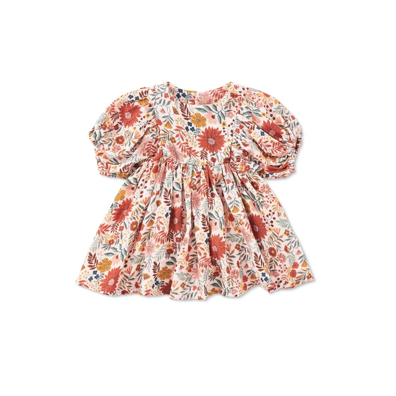 Dress with Puff Sleeves – Zinnia Bloom