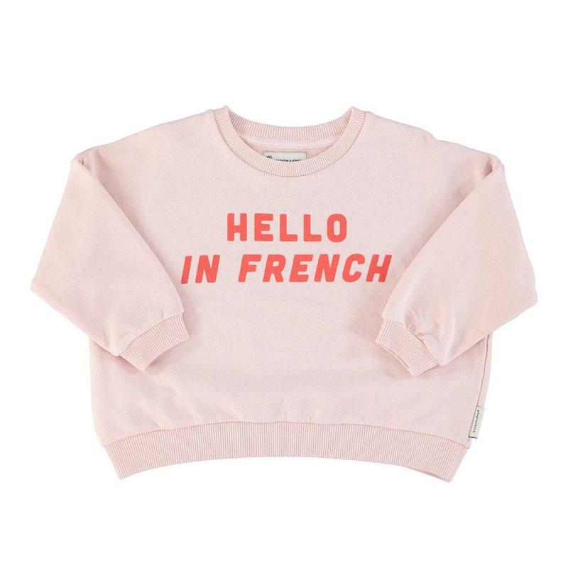 Hello in French Sweatshirt – Pink