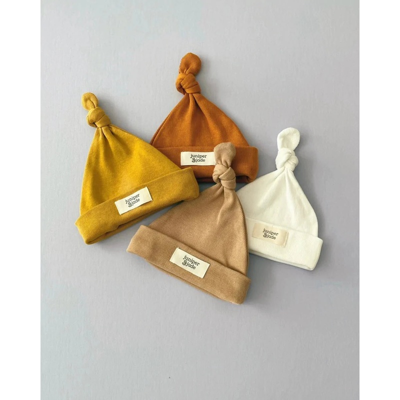 Organic Knot Hats|Mustard|Latte|Milk|Cinnamon