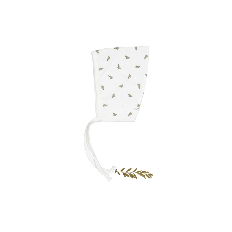 The Printed Pixie Bonnet – White Leaf