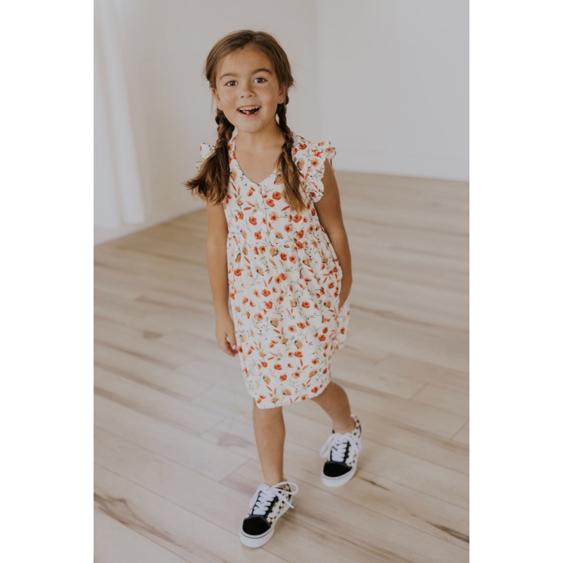 The Tickle Crabs Floral Dress|White|18-24mo|2T|3-4T|5-6T|7-8|9-10|11-12|13-14
