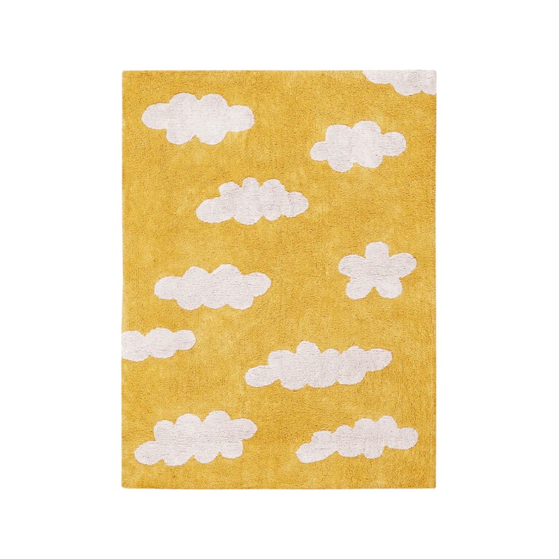 WASHABLE RUG CLOUDS MUSTARD|120 x 160 cm|Mustard