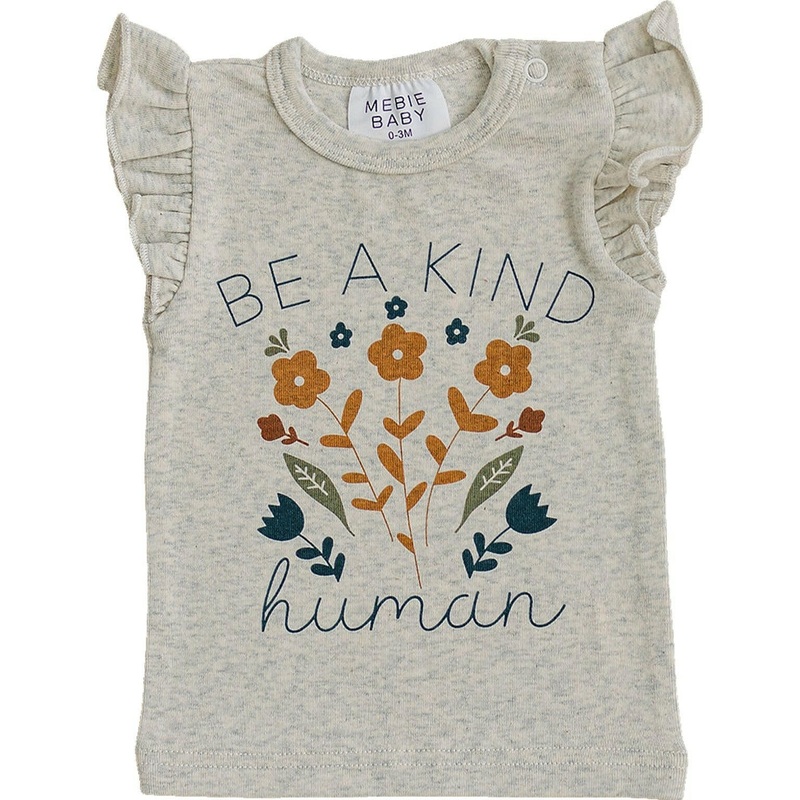 Be A Kind Human Ruffle Tee|0-3|3-6|6-12|18|2T|3T|4T|5T|6Y