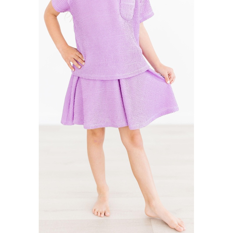 Bright Lilac Scrunchy Twirl Skort