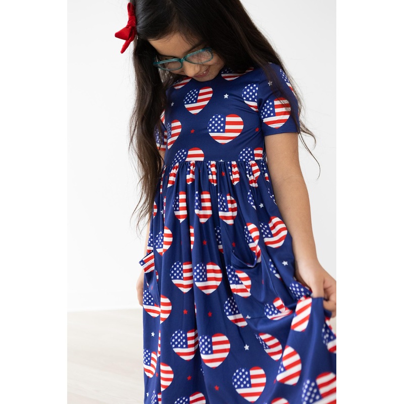 I Heart the USA S/S Pocket Twirl Dress