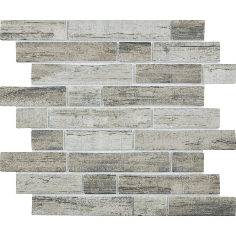 Linden Multi-linear on 11.75×11.5 Mesh Glass Mosaic Tile Bark Series – Aquatica Collection