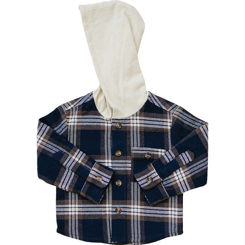 Plaid Hooded Button Up Shirt|0-3|3-6|6-12|18|2T|3T|4T|5T|6Y|7Y