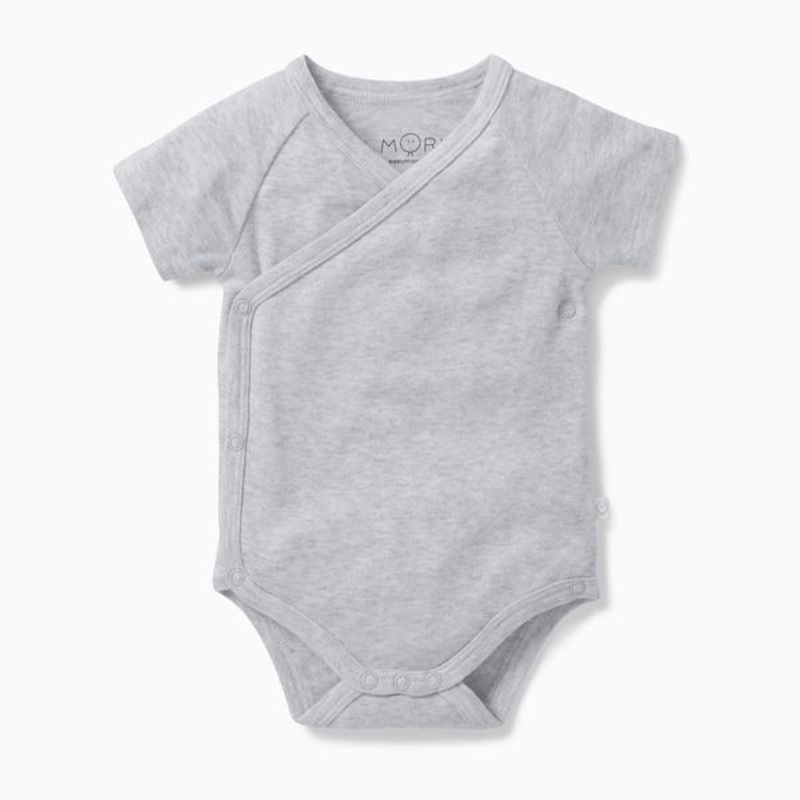 Short Sleeve Kimono Bodysuit – Grey