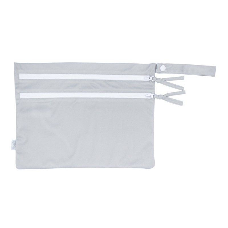 Solid Light Gray Minimalist – Waterproof Wet Bag (For mealtime, on-the-go, and more!)