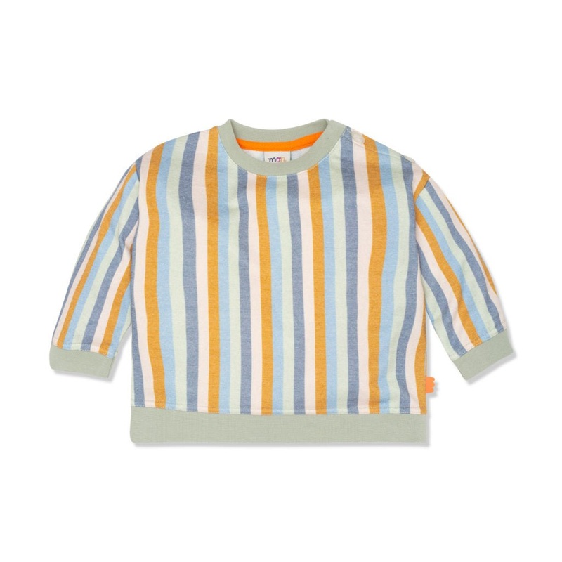 Stripes Kid Summer Sweatshirt – Light Sage/stripes