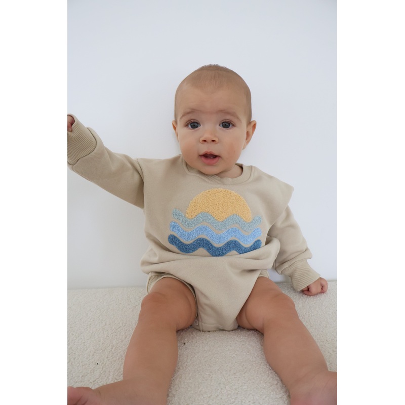Sunset Bubble Romper|0-3m|3-6m|6-12m|12-18m|18-24m|Beige
