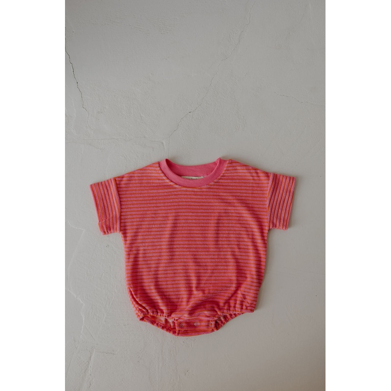 Terry T-Shirt Romper | Strawberry